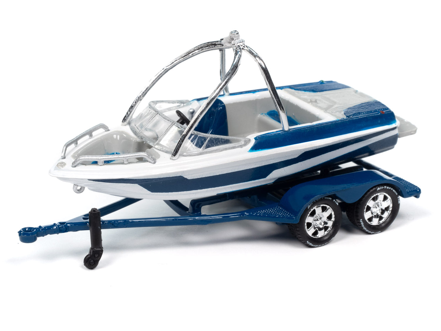 Johnny Lightning 1985 Toyota SR5 Pickup w/Malibu Speed Boat 1:64 Diecast