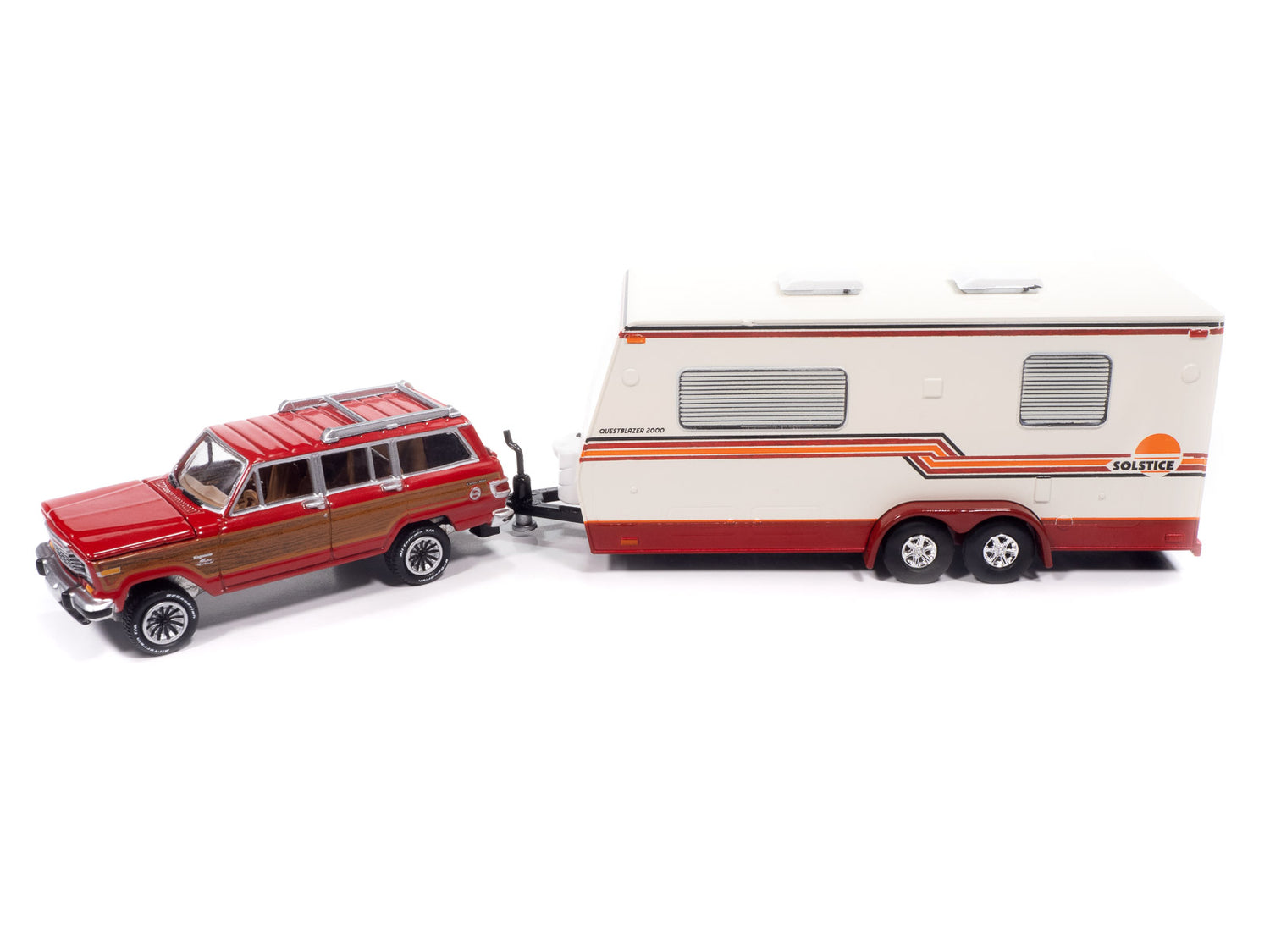 Johnny Lightning 1981 Jeep Wagoneer w/Camper Trailer 1:64 Diecast