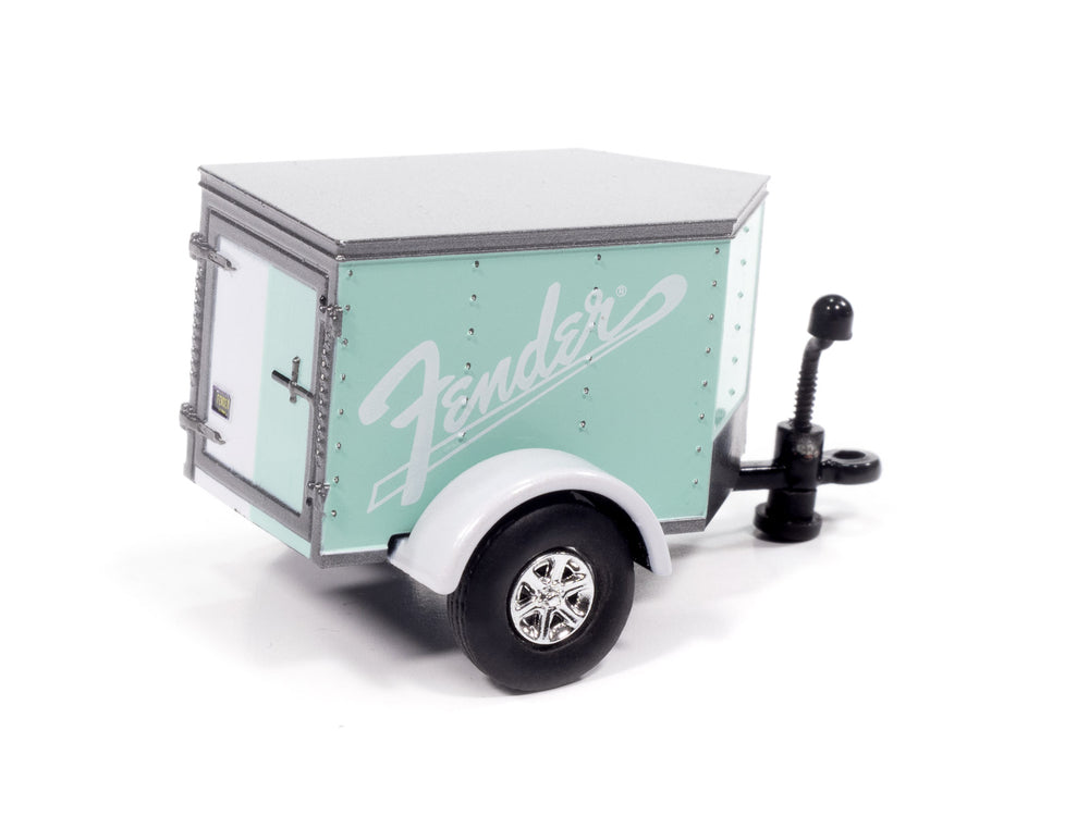 Johnny Lightning 1965 Ford Mustang Convertible w/Small Enclosed Trailer 1:64 Diecast