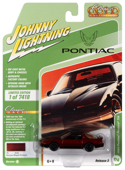 Johnny Lightning Classic Gold 1984 Pontiac Trans Am (Autumn Maple Firemist Poly) 1:64 Scale Diecast