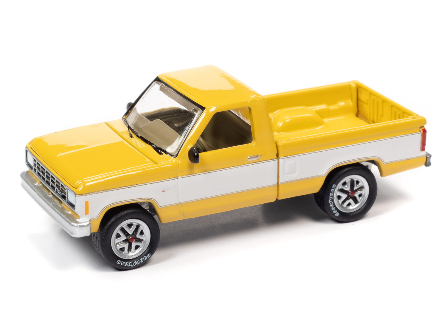 Johnny Lightning Classic Gold 1983 Ford Ranger (Yellow w/White Two-tone) 1:64 Scale Diecast