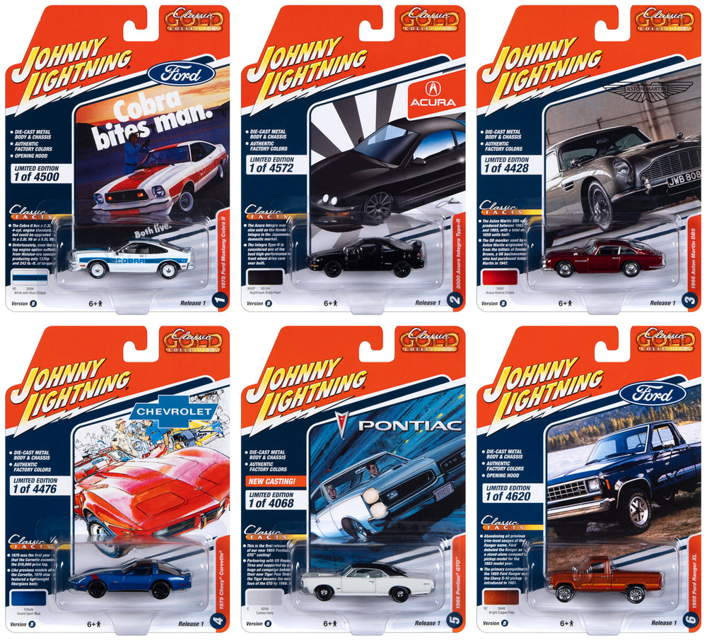 Johnny Lightning Classic Gold 2023 Release 1 Set B (6-Car Set) 1:64 Diecast