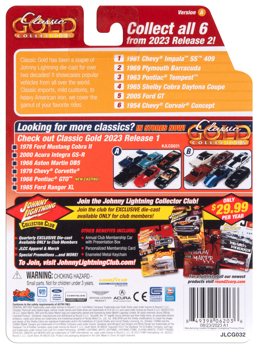 Johnny Lightning Classic Gold 2005 Ford GT (Gunmetal w/Orange & Flat Black) 1:64 Scale Diecast