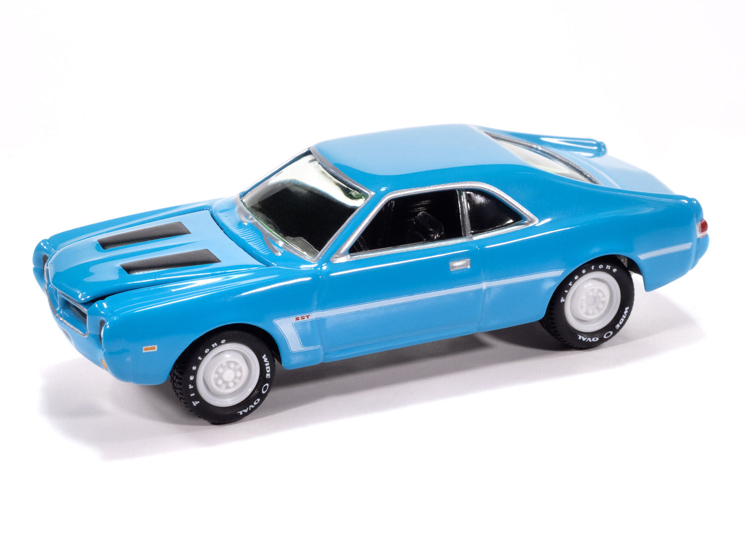 Johnny Lightning Classic Gold 1969 AMC Javelin (Big Bad Blue w/ White C Stripe) 1:64 Scale Diecast