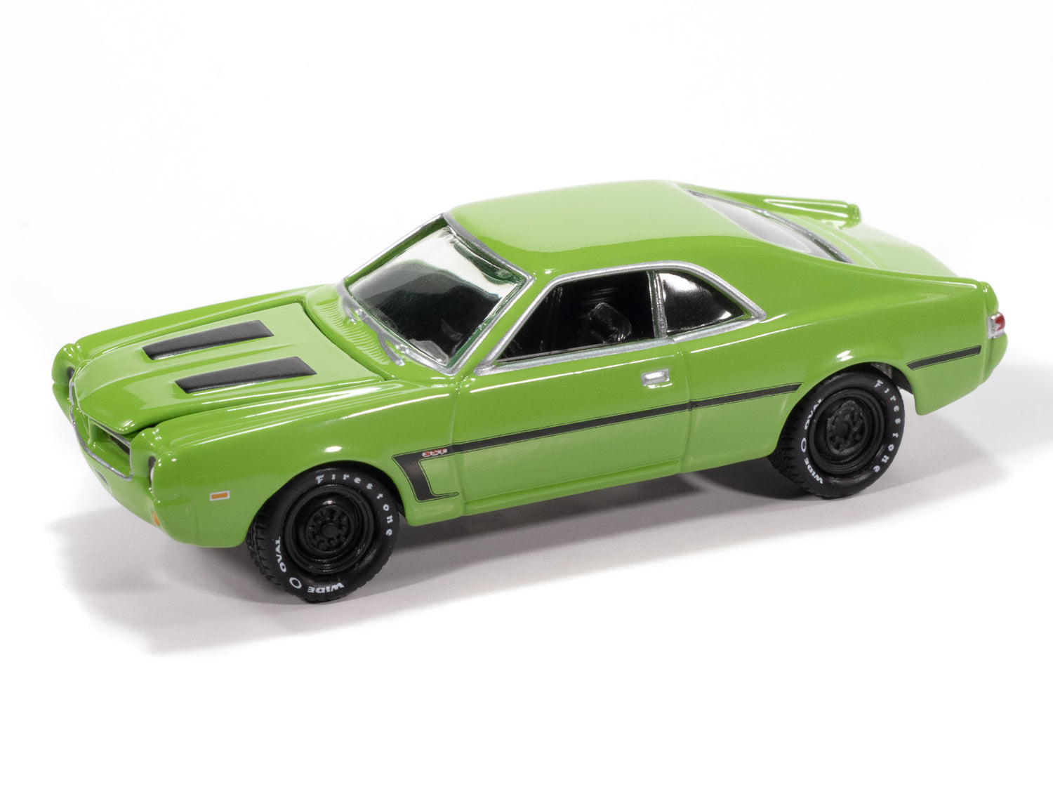 Johnny Lightning Classic Gold 1969 AMC Javelin (Big Bad Green w/ White C Stripe) 1:64 Scale Diecast