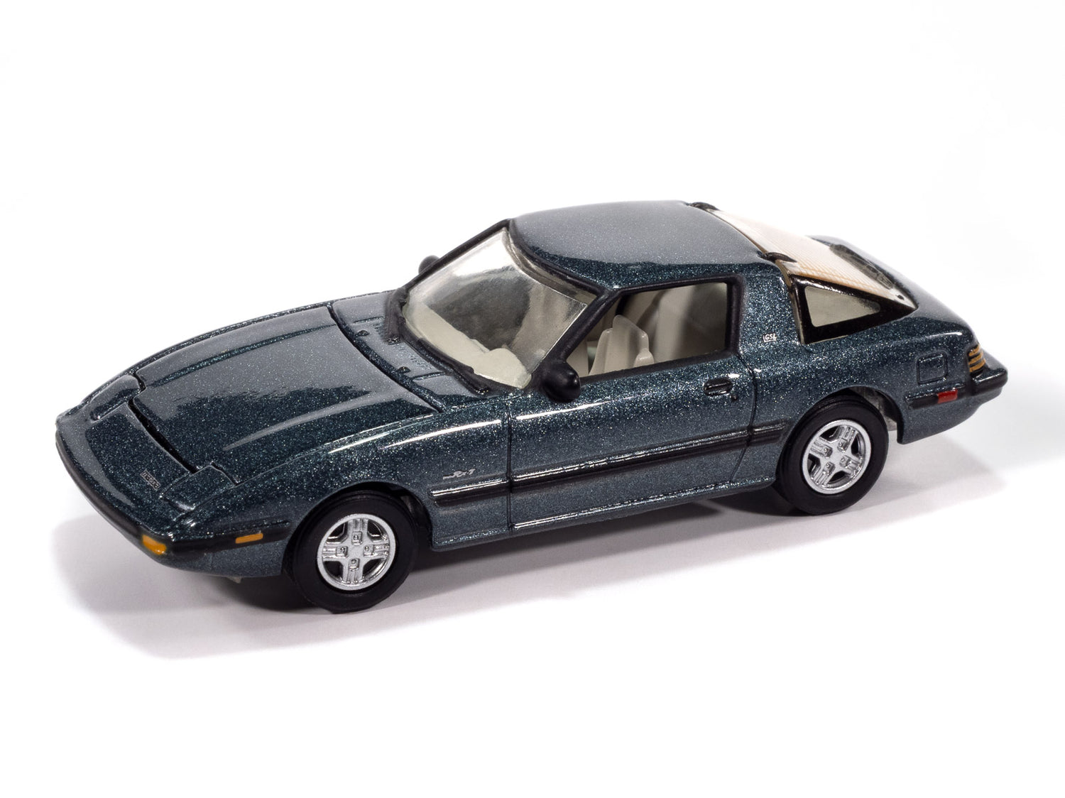 Johnny Lightning Classic Gold 1985 Mazda RX-7 (V3 Tender Blue) 1:64 Scale Diecast