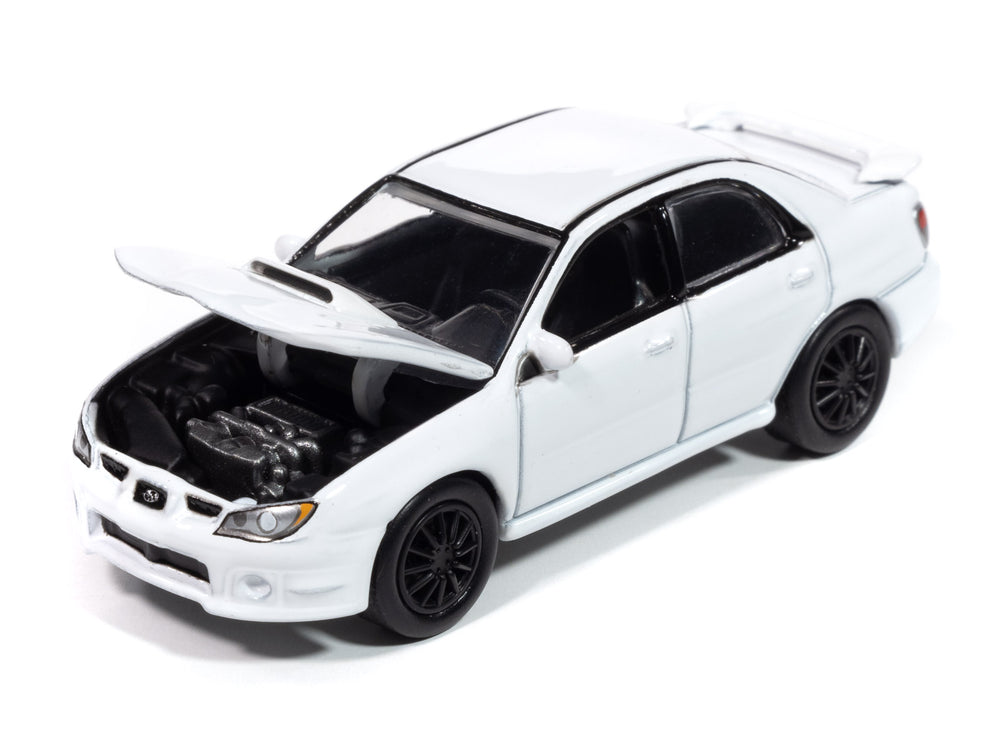 Johnny Lightning 2006 Subaru WRX (Pure White) with Collector Tin 1:64 Diecast