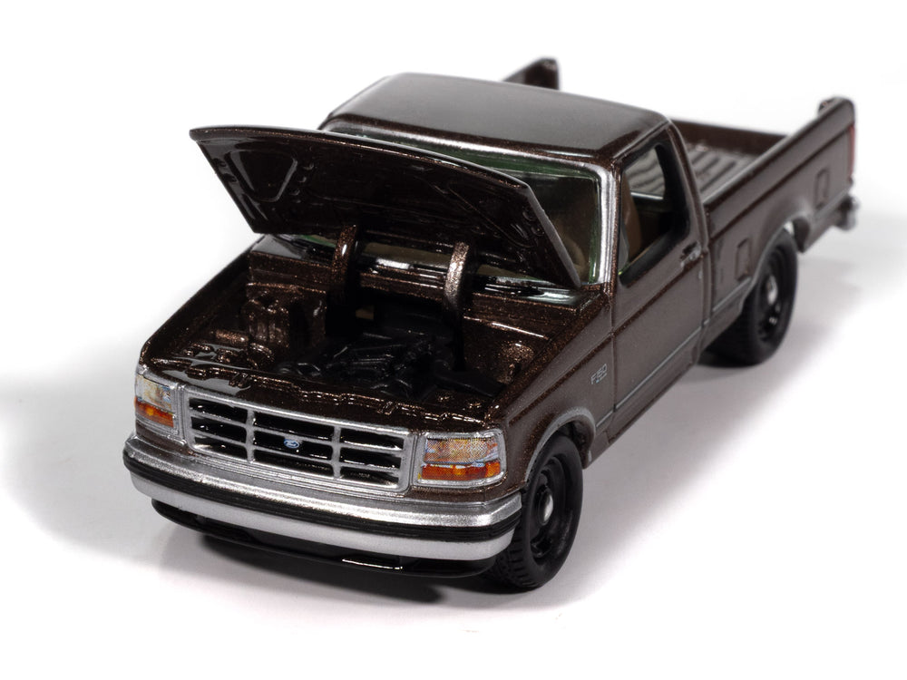 Johnny Lightning 1993 Ford F-150 (Medium Mocha Poly) with Collector Tin 1:64 Diecast