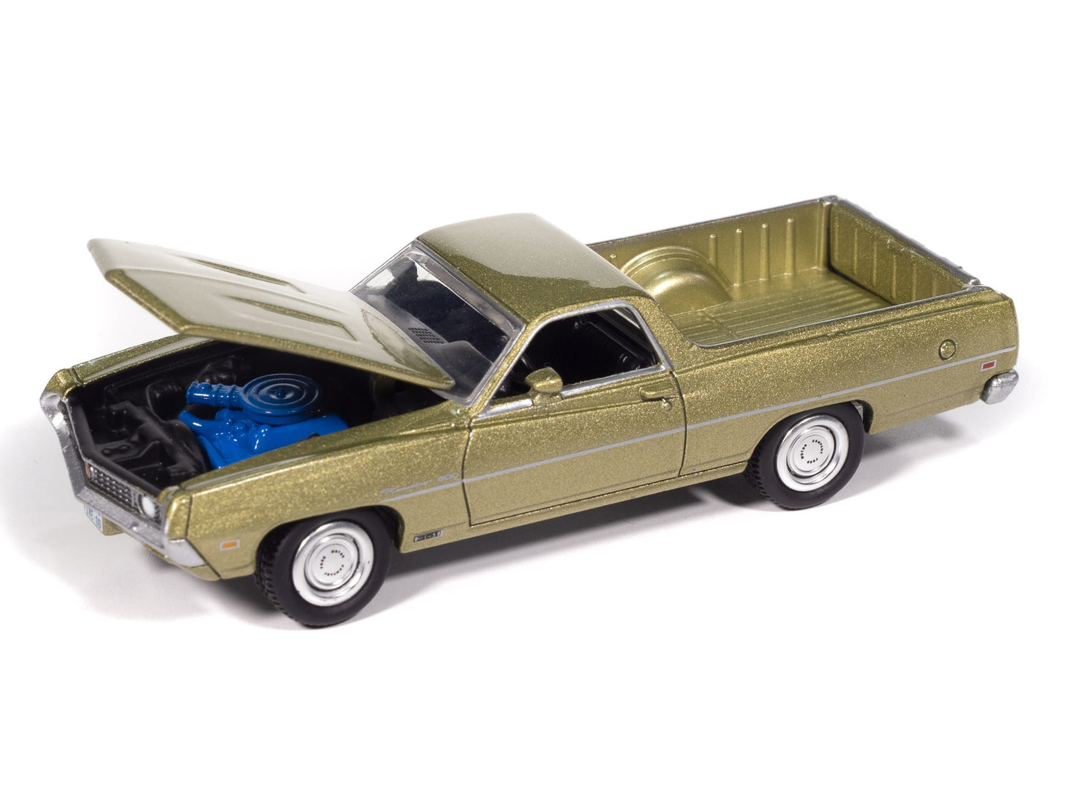 "PRE-ORDER" Johnny Lightning 1970 Ford Ranchero 500 (Medium Lime Poly) with Collector Tin 1:64 Diecast (DUE JANUARY 2026)