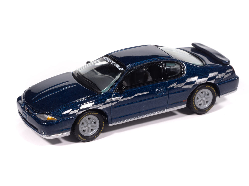 Johnny Lightning 2003 Chevy Monte Carlo Pace Edition (Superior Blue w/Silver Graphics) with Collector Tin 1:64 Diecast