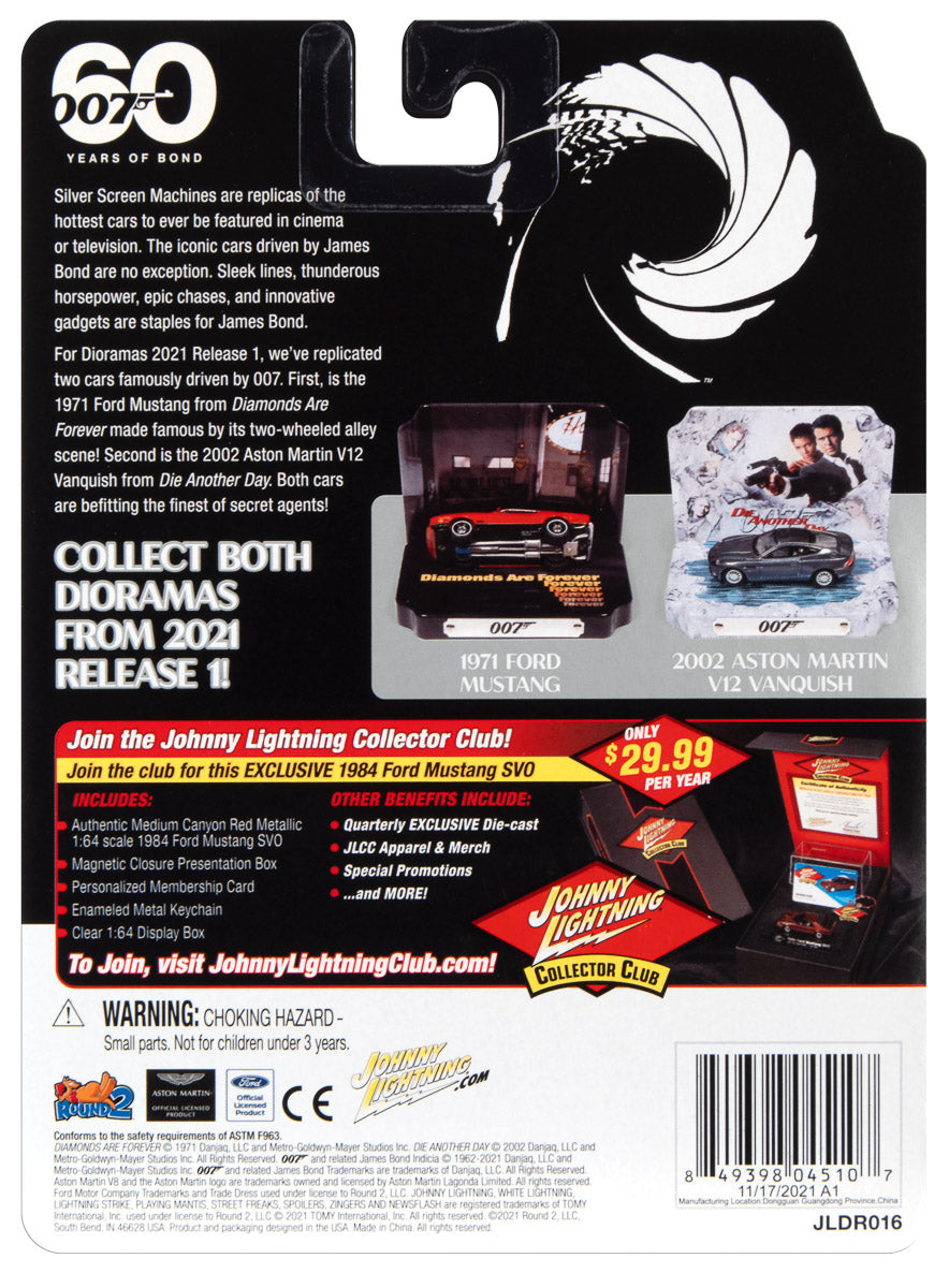 Johnny Lightning Die Another Day 2002 Aston Martin Vanquish w/Tin (Tungsten Silver) 1:64 Scale Diecast (BOND17)