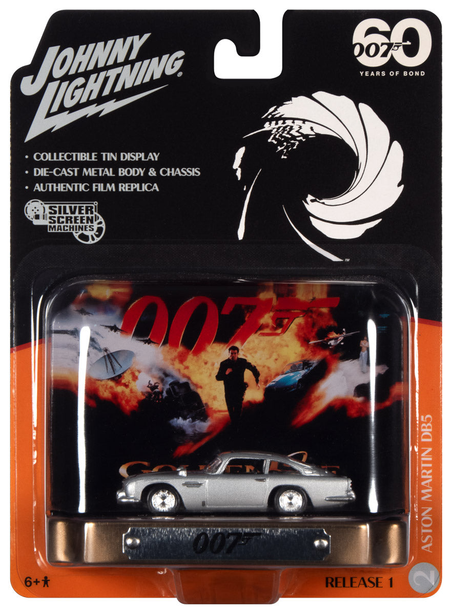 Johnny Lightning Golden Eye Aston Martin DB5 w/Tin 1:64 Scale Diecast (BOND17)