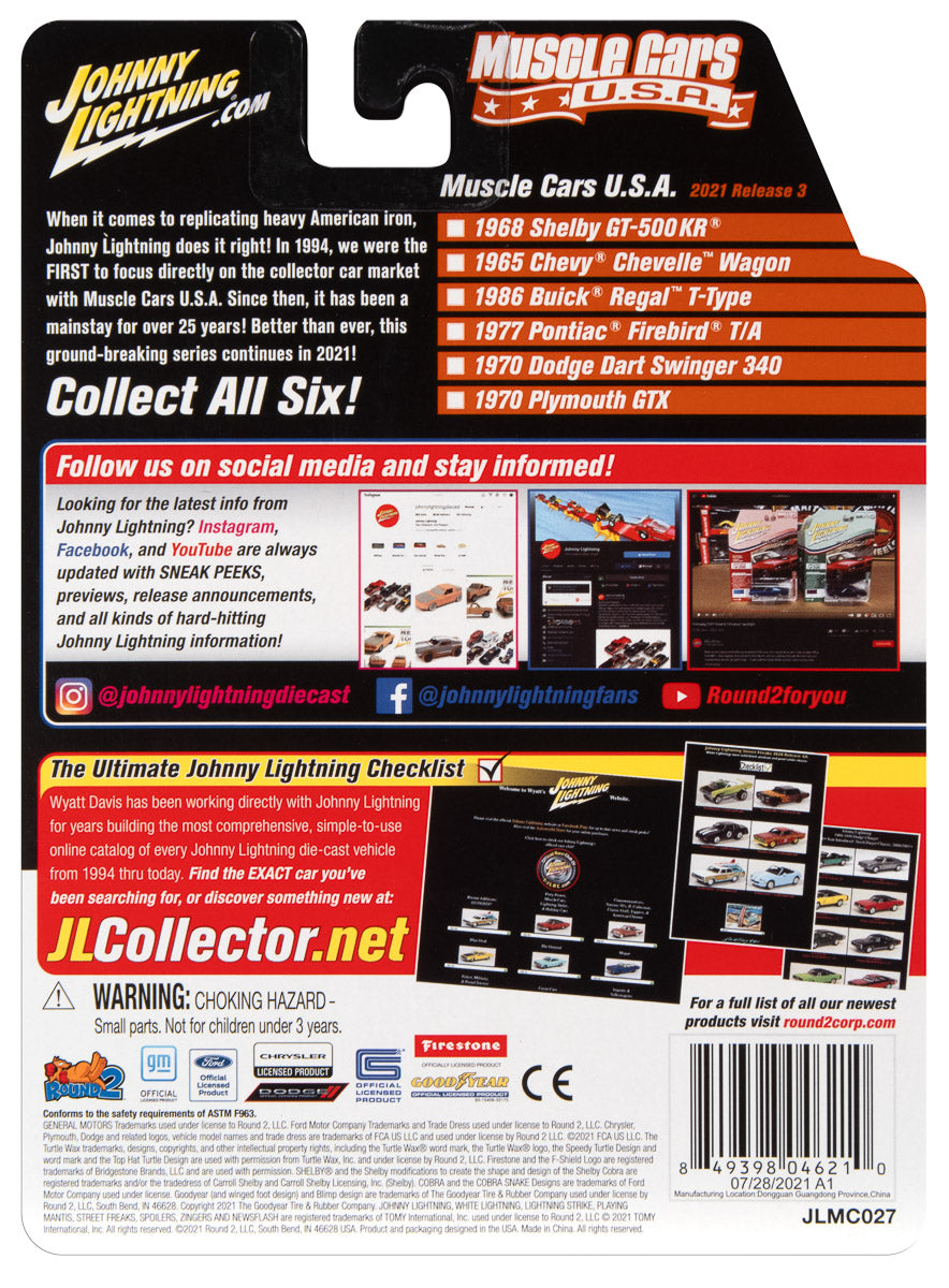 Johnny Lightning Muscle Cars 1965 Turtle Wax Chevrolet Chevelle Wagon (Silver w/Turtle Wax Graphics) 1:64 Scale Diecast