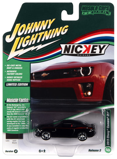 Johnny Lightning Muscle Car 2013 NICKEY Chevrolet Camaro ZL1 Convertible (Gloss Black) 1:64 Diecast