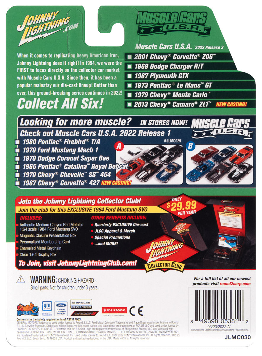 Johnny Lightning Muscle Cars USA 2022 Release 2 Set A (6-Car Sealed Case) 1:64 Diecast