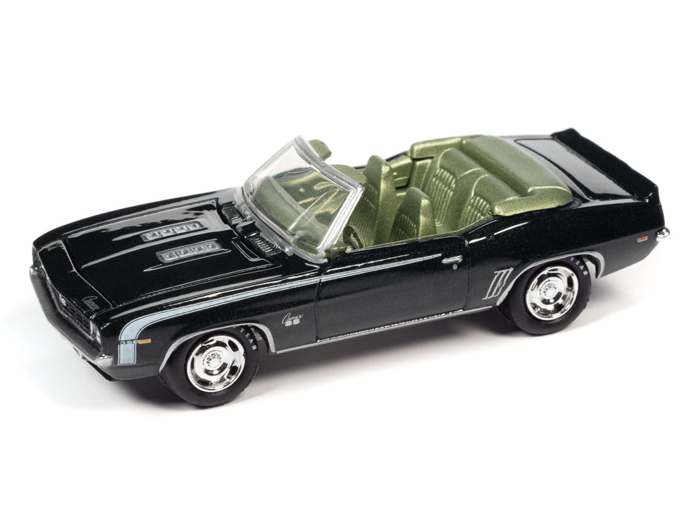 Johnny Lightning Muscle Cars 1969 Chevrolet Camaro RS/SS Convertible (Fathom Green Poly w/White Hockey Side Stripe) 1:64 Scale Diecast - Auto World Store