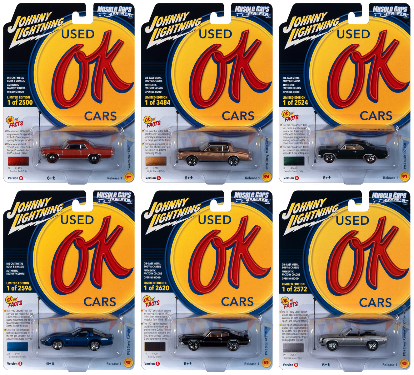 Johnny Lightning Muscle Cars USA 2023 Release 1 Set B (6-Car Sealed Case) 1:64 Diecast