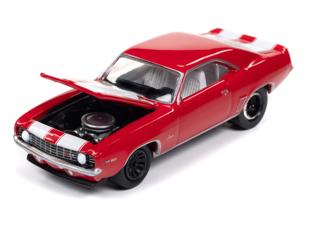 Johnny Lightning Muscle Cars 1969 Chevy Camaro Z28 (Red with White Stripes) 1:64 Scale Diecast