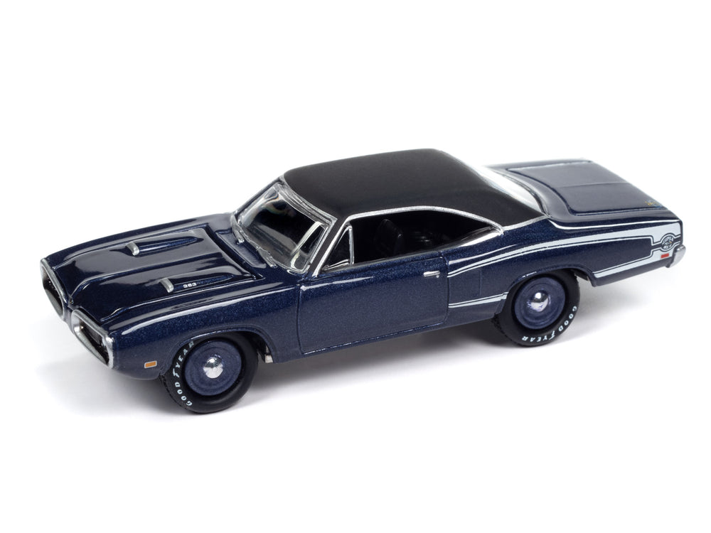 Johnny Lightning Muscle Cars Mr. Norm's 1970 Dodge Super Bee (Plum Crazy w/Flat Black Roof & White Super Bee “C” Stripe) 1:64 Scale Diecast