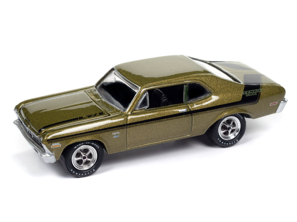 Johnny Lightning Muscle Cars 1970 Yenko Deuce Chevy Nova (Citrus Green Poly with Black Yenko Deuce Stripes) 1:64 Scale Diecast