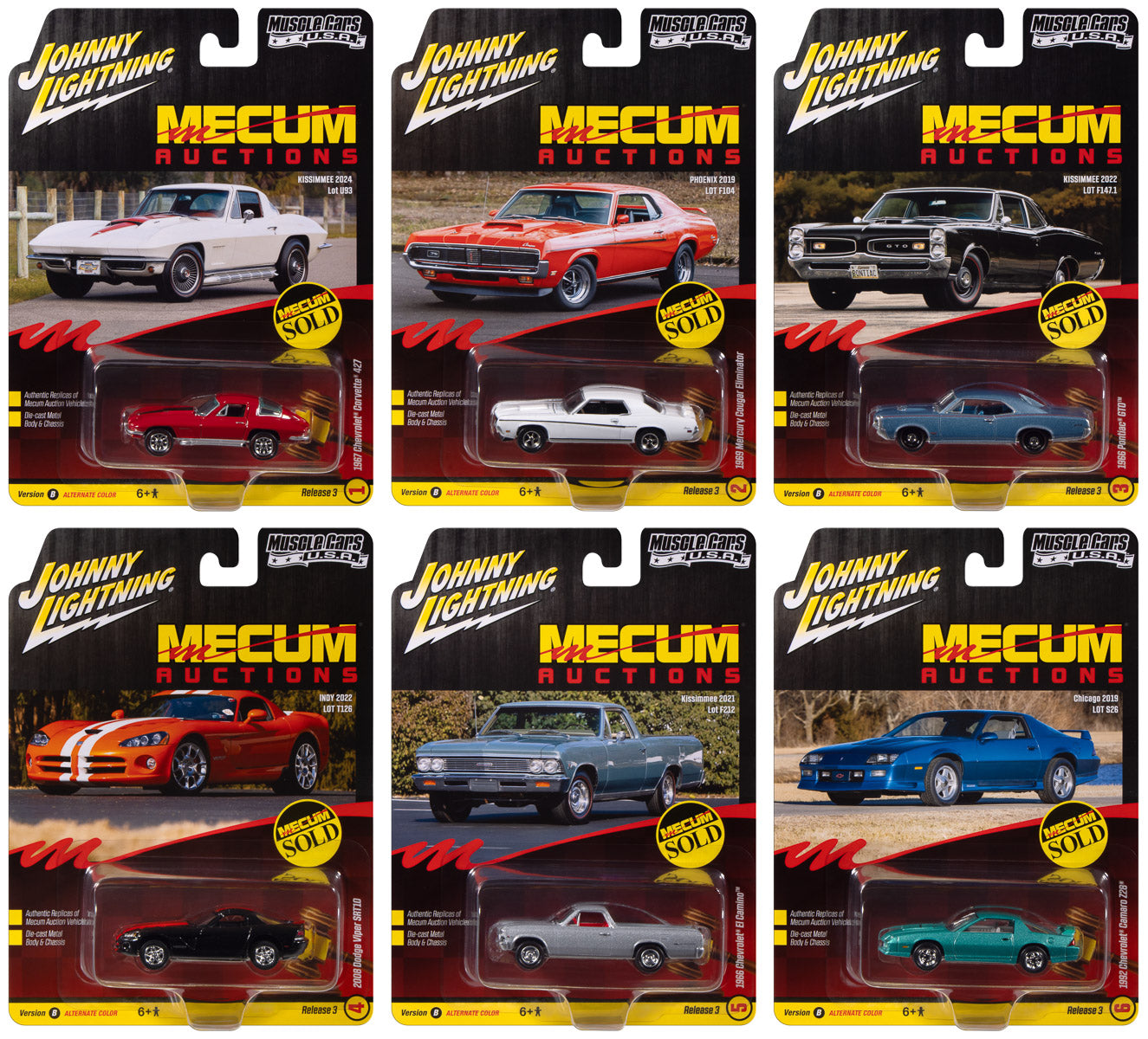 "PRE-ORDER" Johnny Lightning Muscle Cars USA 2025 Release 3 Set B (6-Car Sealed Case) 1:64 Diecast (DUE LATE AUGUST 2026)