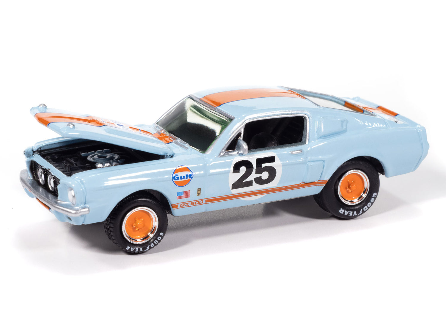 Johnny Lightning Muscle Cars 1967 Shelby GT-500 (Gulf Light Blue w/ Orange Stripe) 1:64 Scale Diecast