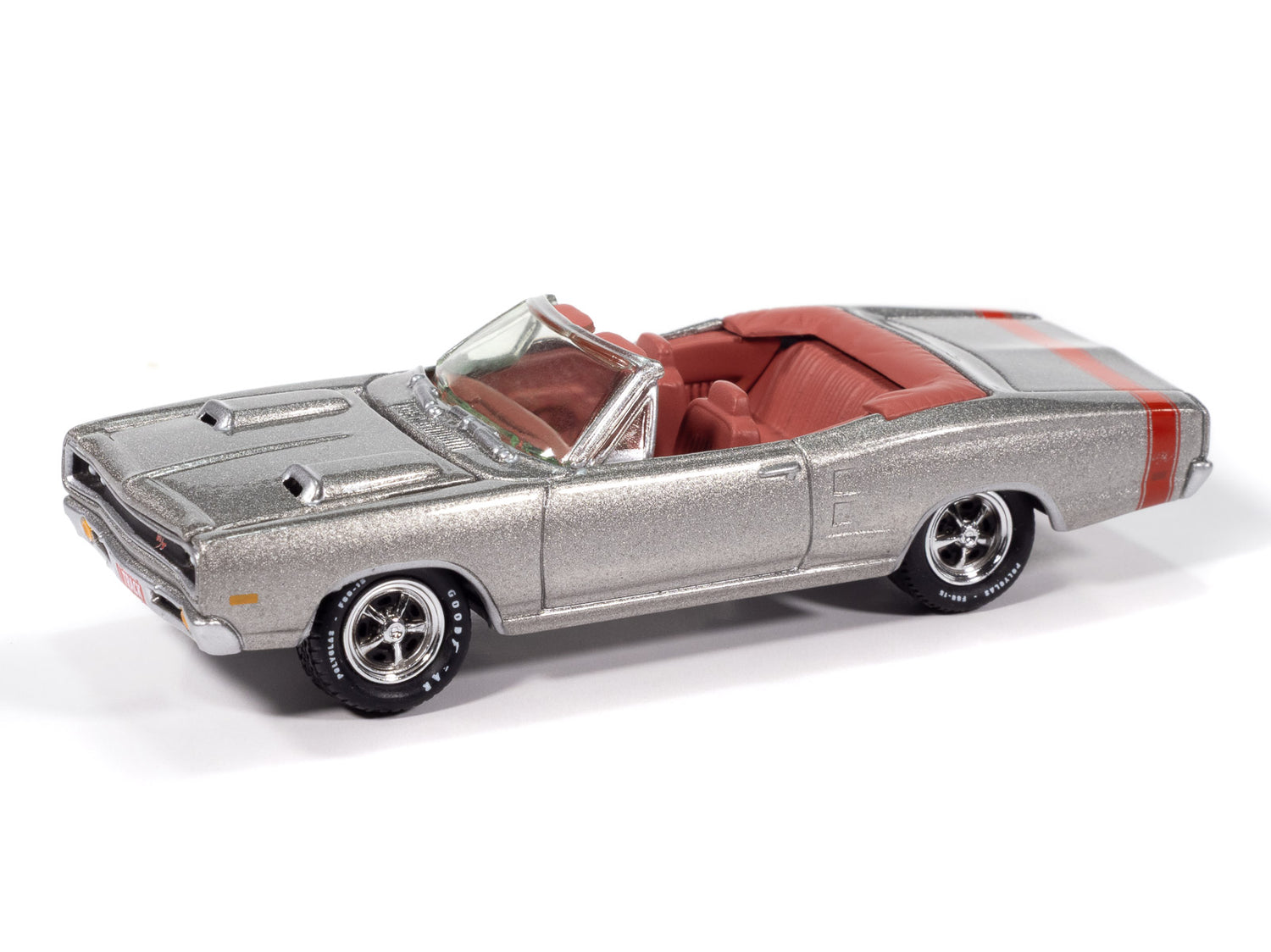 Johnny Lightning Muscle Cars 1969 Dodge Coronet R/T Convertible (A4 Silver) 1:64 Scale Diecast