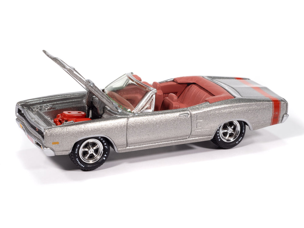 Johnny Lightning Muscle Cars 1969 Dodge Coronet R/T Convertible (A4 Silver) 1:64 Scale Diecast