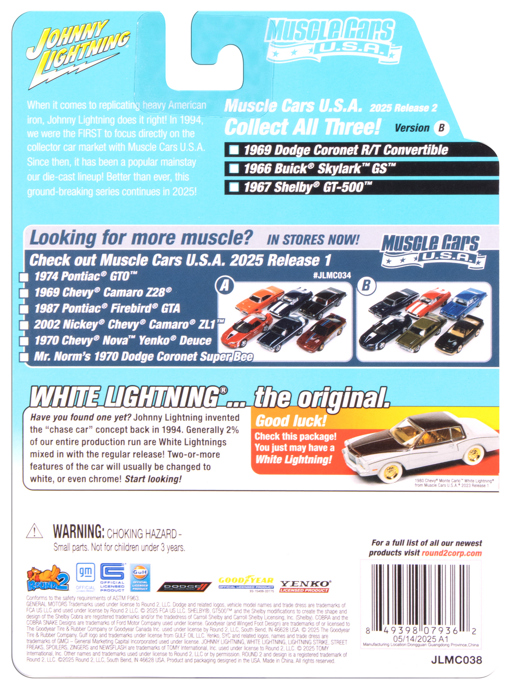 Johnny Lightning Muscle Cars 1969 Dodge Coronet R/T Convertible (A4 Silver) 1:64 Scale Diecast