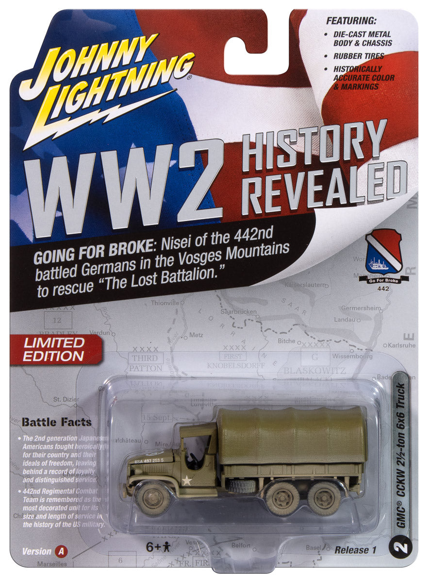 Johnny Lightning WWII GMC CCKW 6x6 (Going for Broke) Diecast