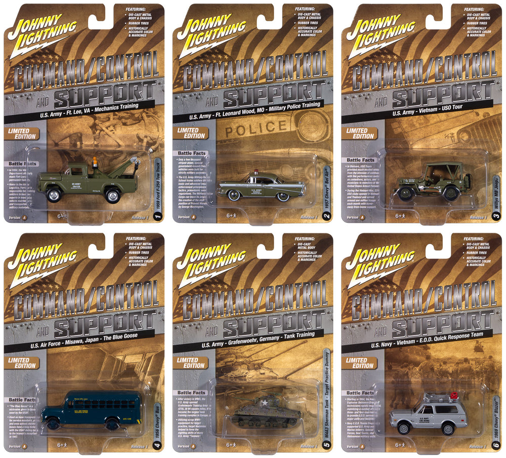 Johnny Lightning Military 2024 Release 2 Set A (6-Piece Sealed Case) Diecast