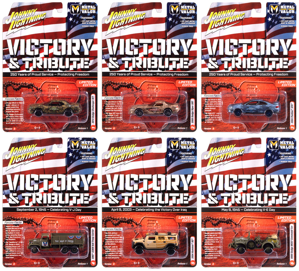 Johnny Lightning Military 2025 Release 1 Set A (6-Piece Sealed Case) Diecast