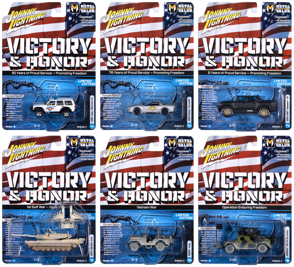 "PRE-ORDER" Johnny Lightning Military 2025 Release 2 Set B (6-Piece Sealed Case) Diecast (DUE LATE JULY 2026)