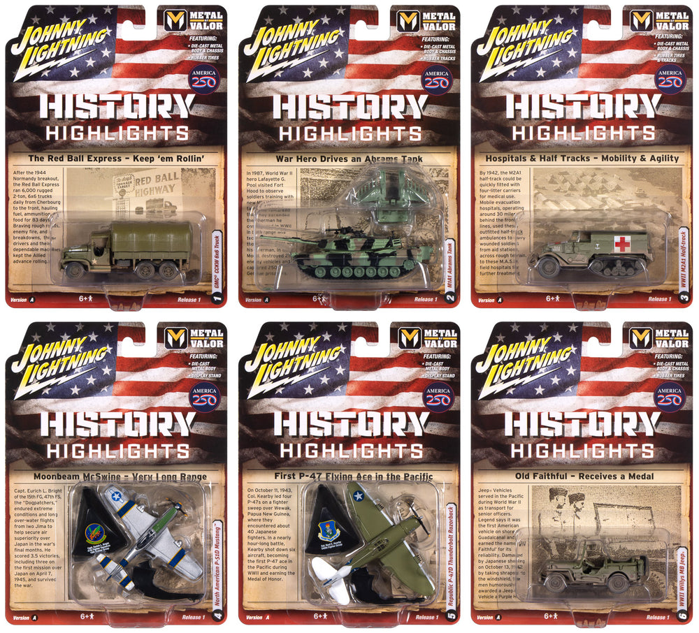"PRE-ORDER" Johnny Lightning Military 2026 Release 1 Set A (6-Piece Sealed Case) Diecast (DUE LATE AUGUST 2026)