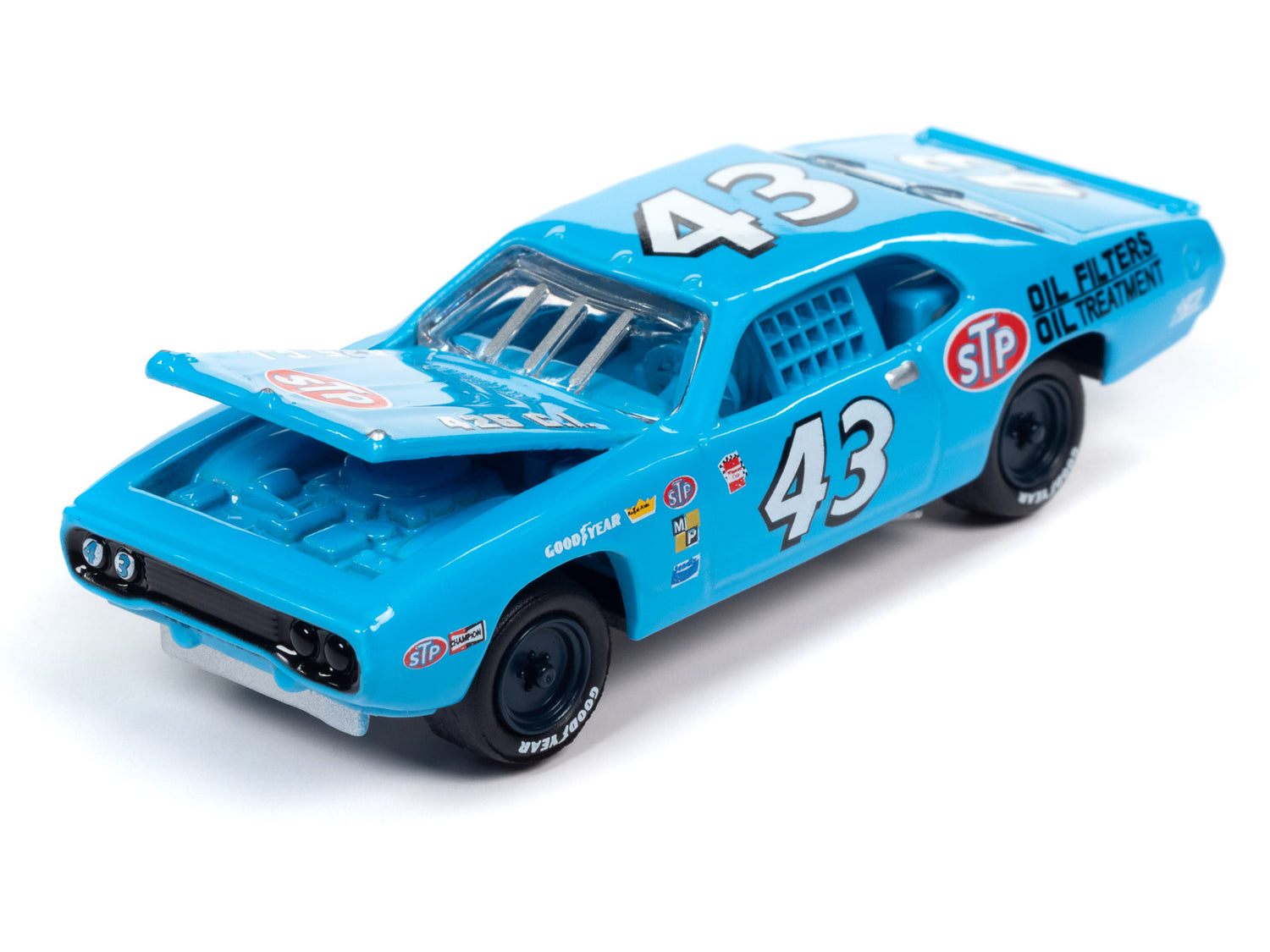 Johnny Lightning Richard Petty 1972 Plymouth Road Runner Stock Car 1:64 Scale Diecast