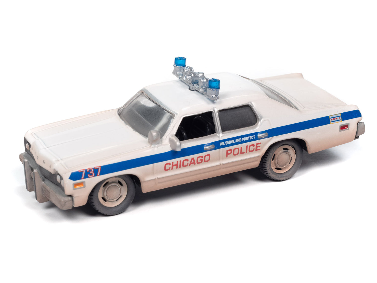 Johnny Lightning Blues Brothers 1975 Dodge Monaco Chicago Police (Dirty Version) 1:64 Scale Diecast