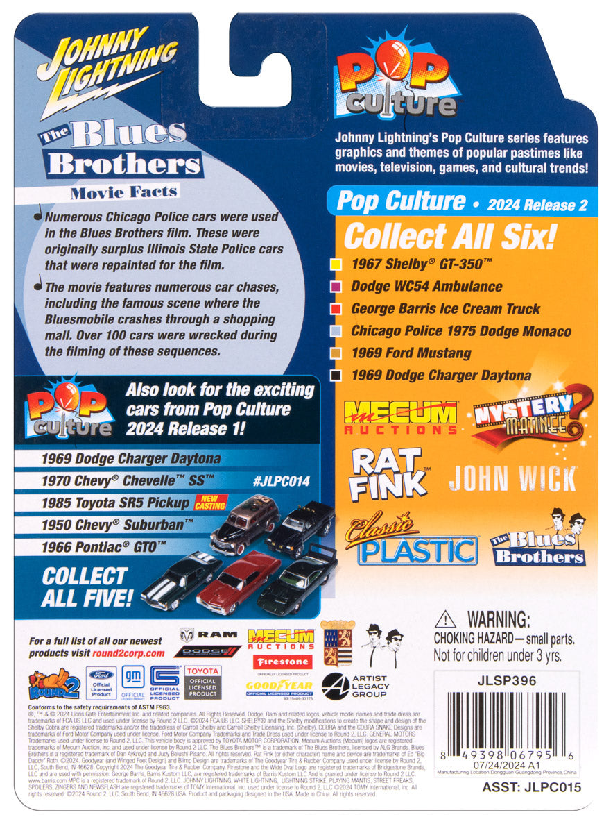 Johnny Lightning Blues Brothers 1975 Dodge Monaco Chicago Police (Dirty Version) 1:64 Scale Diecast