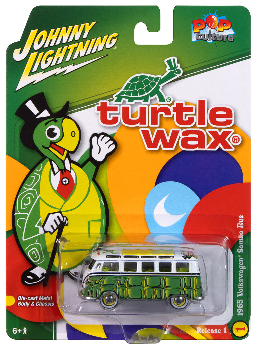 Johnny Lightning Turtle Wax 1965 Volkswagen 21 Window Samba Bus 1:64 Scale Diecast