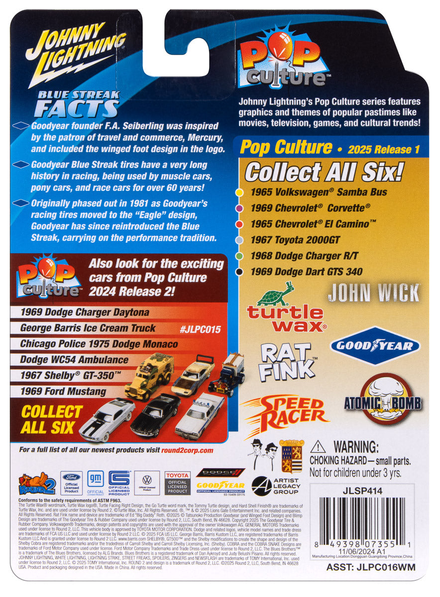 Johnny Lightning Goodyear Blue Streak 1969 Dodge Dart 1:64 Scale Diecast