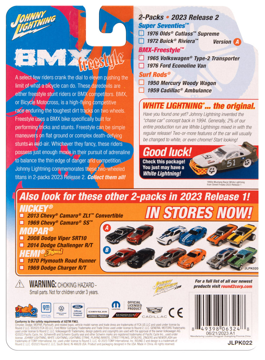 Johnny Lightning 2023 Release 2 BMX/Freestyle Bikes Version A (2-Pack) 1:64 Scale Diecast