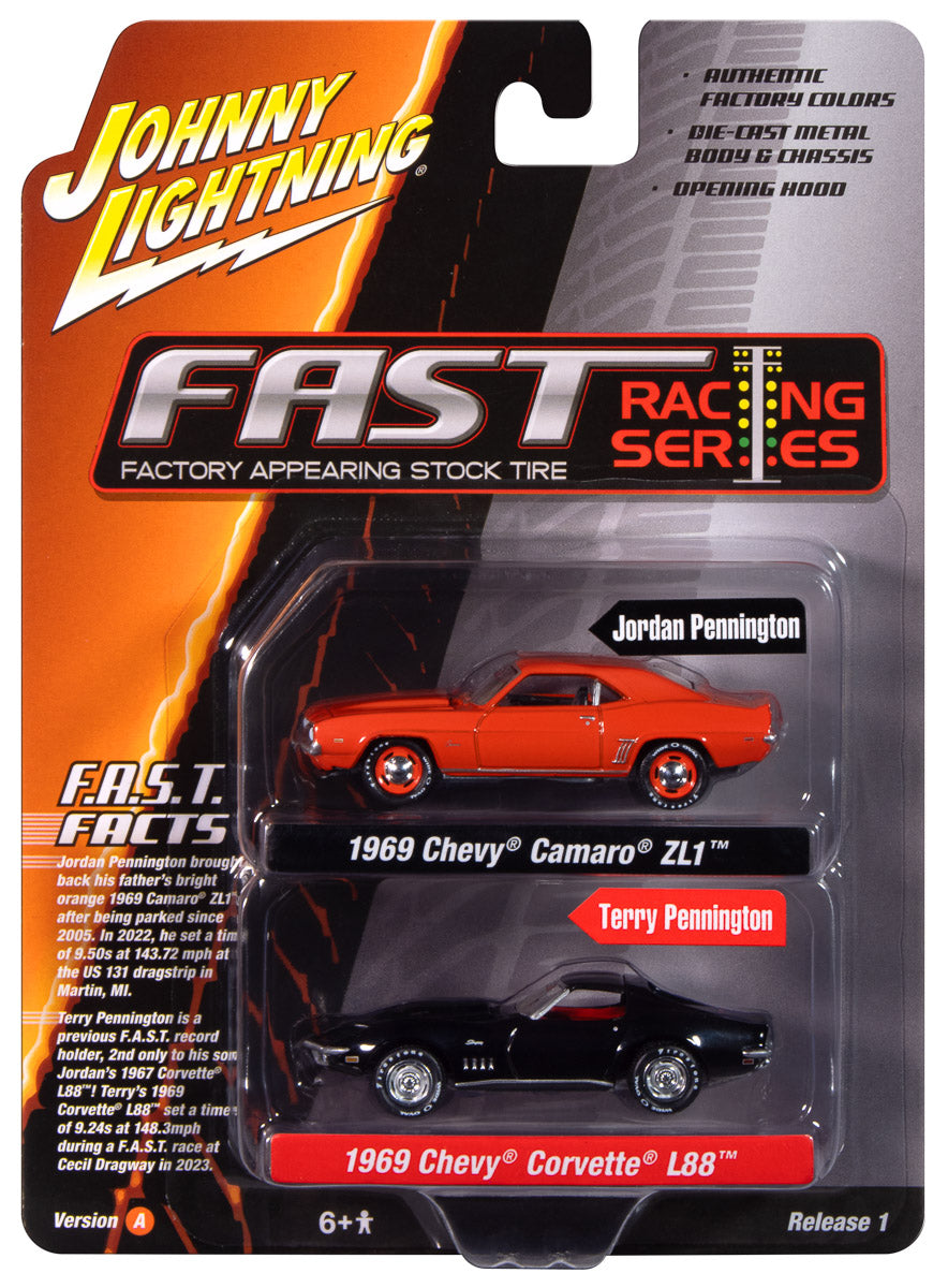 Johnny Lightning 2024 Release 1 F.A.S.T. Series Version A (2-Pack) 1:64 Scale Diecast