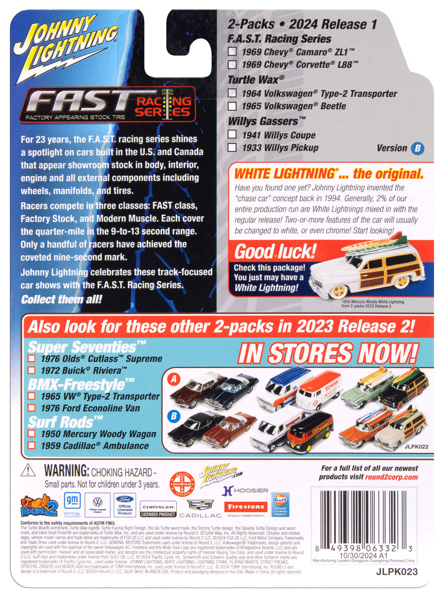 Johnny Lightning 2024 Release 1 F.A.S.T. Series Version B (2-Pack) 1:64 Scale Diecast