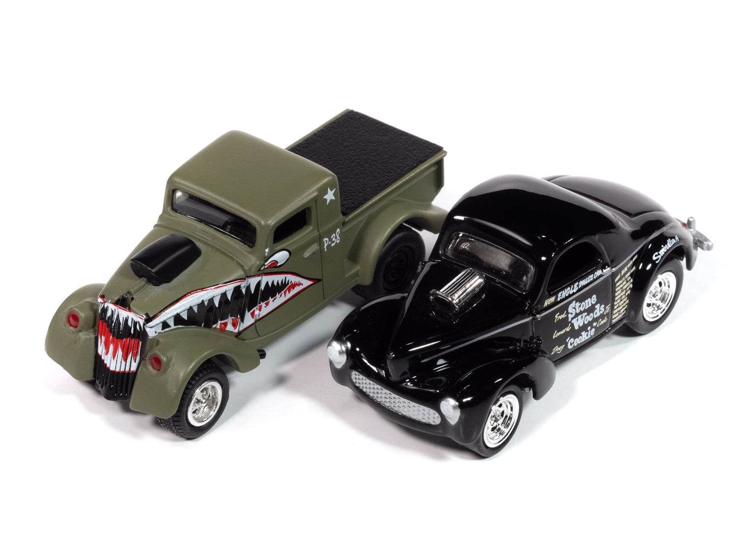 Johnny Lightning 2024 Release 1 Willys Gassers B (2-Pack) 1:64 Scale Diecast
