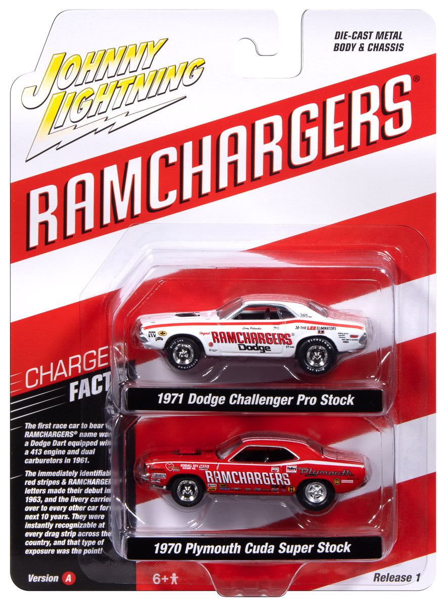 "PRE-ORDER" Johnny Lightning 2025 Release 1 Ramchargers A (2-Pack) 1:64 Scale Diecast (DUE LATE JULY 2026)