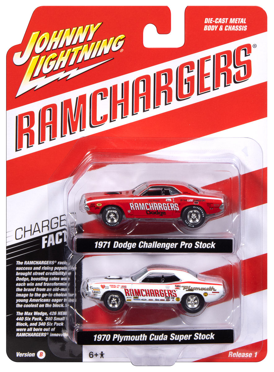 "PRE-ORDER" Johnny Lightning 2025 Release 1 Ramchargers B (2-Pack) 1:64 Scale Diecast (DUE LATE JULY 2026)
