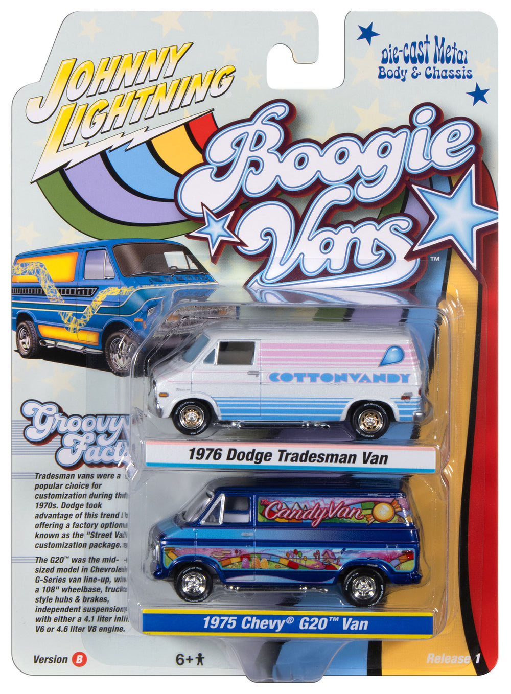 "PRE-ORDER" Johnny Lightning 2025 Release 1 Boogie Vans B (2-Pack) 1:64 Scale Diecast (DUE LATE JULY 2026)