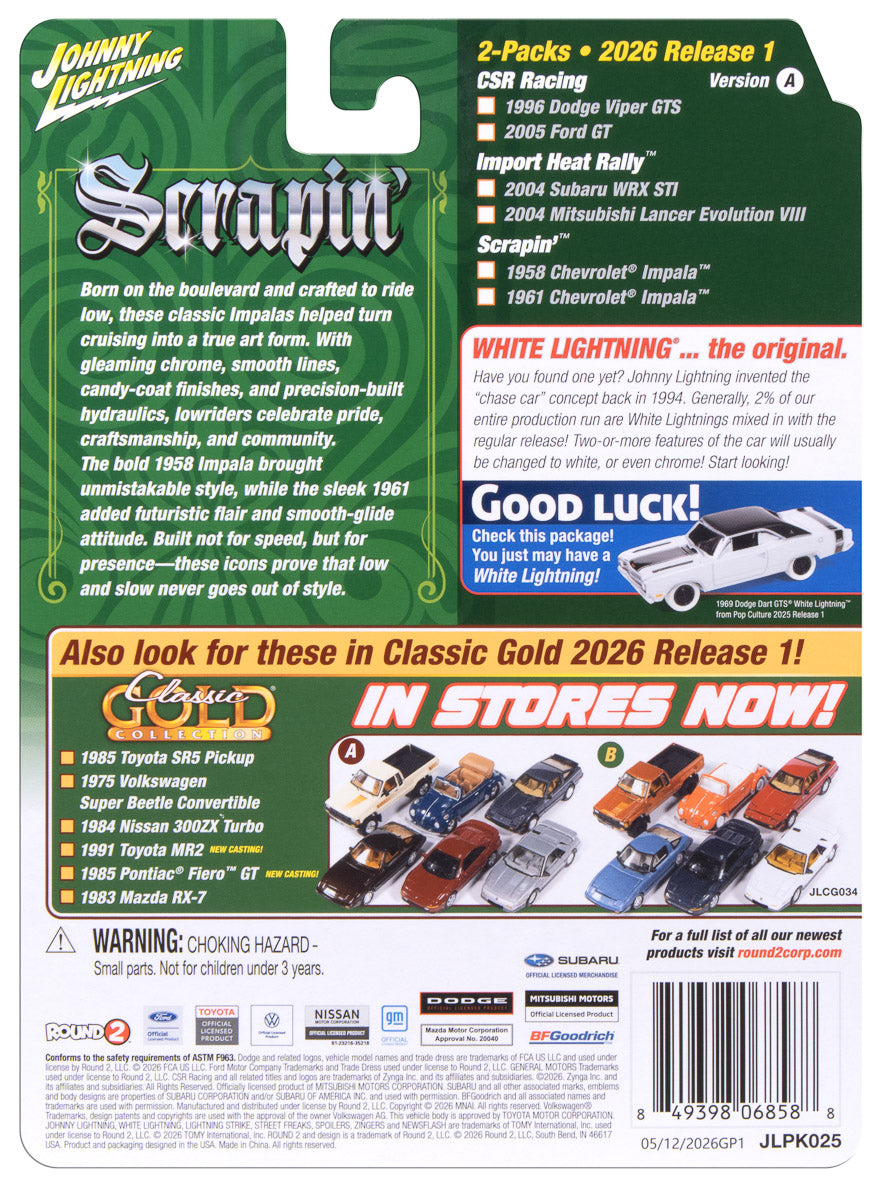 "PRE-ORDER" Johnny Lightning 2026 Release 1 Scrapin' A (2-Pack) 1:64 Scale Diecast (DUE OCTOBER 2026)