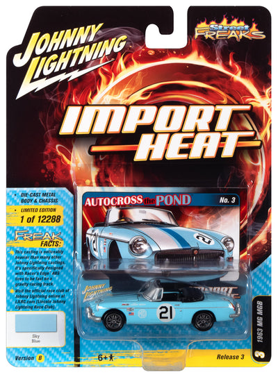 Johnny Lightning Street Freaks 1963 MGB (Import Heat) (Sky Blue) 1:64 Scale Diecast
