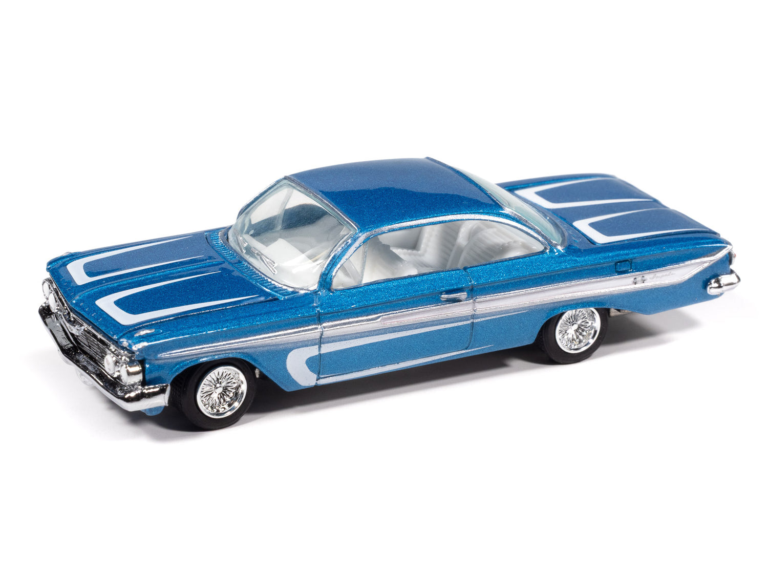 "PRE-ORDER" Johnny Lightning Street Freaks 1961 Chevy Impala SS 409 (Scrapin’) (Metallic Blue w/White) 1:64 Scale Diecast (DUE LATE OCTOBER 2025)