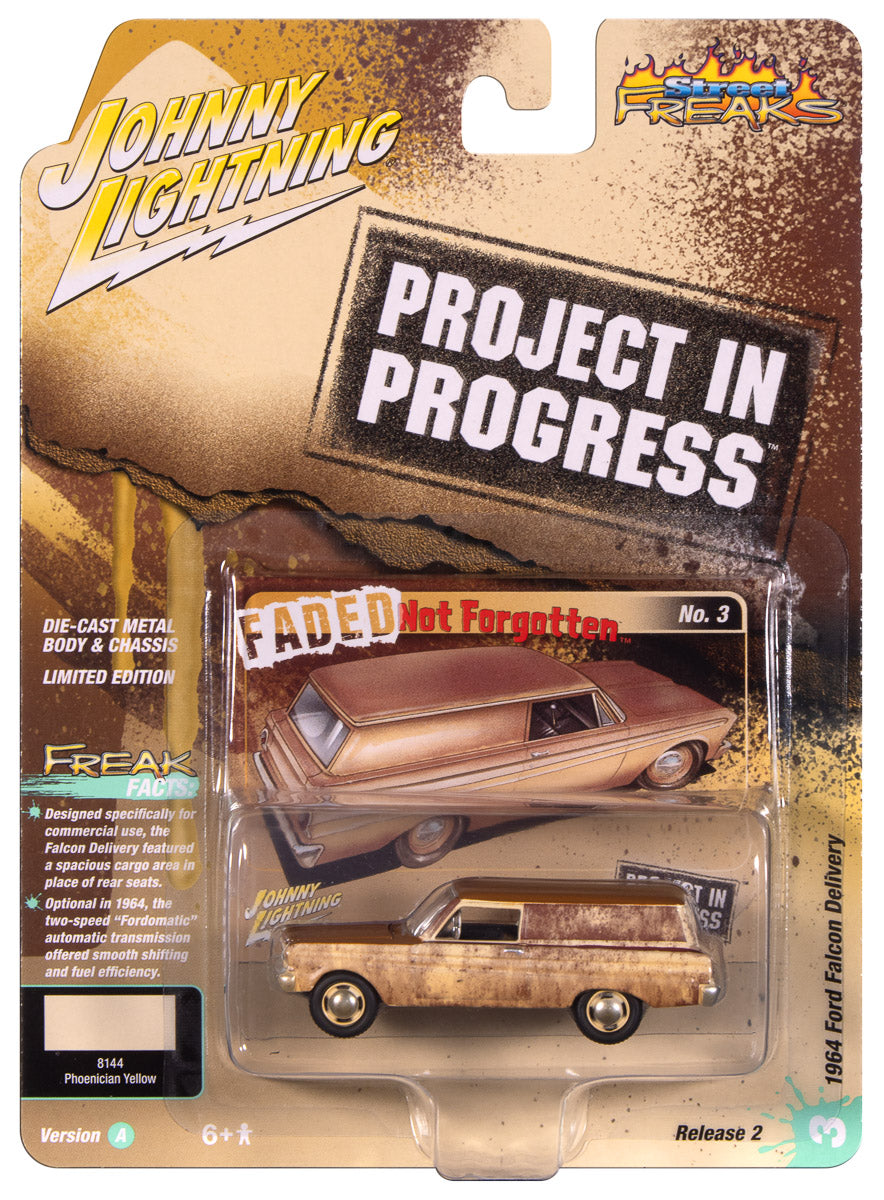 Johnny Lightning Street Freaks 1964 Ford Falcon Delivery Project in Progress (Phoenician Yellow w/ Rust Patina) 1:64 Scale Diecast